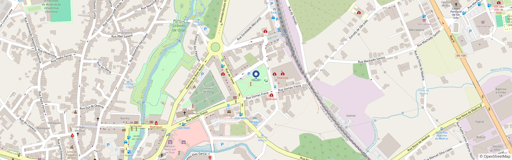 Mapa da localização da Corpus Salut — Largo Almeida Garrett, Centro Comercial Garrett, Loja 16, 3880-127 Ovar